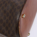 CELINE Macadam Canvas Hand Bag PVC Leather Brown Gold Auth gh668-15