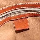 CELINE Macadam Canvas Hand Bag PVC Leather Brown Gold Auth gh668-18