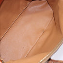 CELINE Macadam Canvas Hand Bag PVC Leather Brown Gold Auth gh668-10