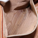 CELINE Macadam Canvas Hand Bag PVC Leather Brown Gold Auth gh668-11