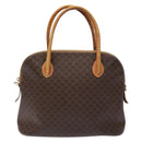 CELINE Macadam Canvas Hand Bag PVC Leather Brown Gold Auth gh668-13