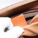 CELINE Macadam Canvas Hand Bag PVC Leather Brown Gold Auth gh668-12