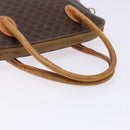 CELINE Macadam Canvas Hand Bag PVC Leather Brown Gold Auth gh668-7