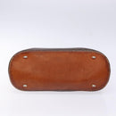 CELINE Macadam Canvas Hand Bag PVC Leather Brown Gold Auth gh668-5