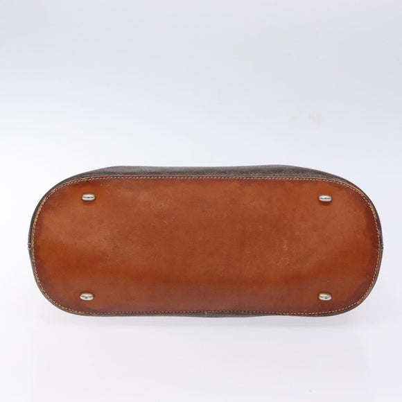 CELINE Macadam Canvas Hand Bag PVC Leather Brown Gold Auth gh668