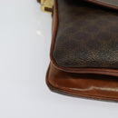 CELINE Macadam Canvas Shoulder Bag PVC Leather Brown Gold Auth gh672-11