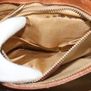 CELINE Macadam Canvas Shoulder Bag PVC Leather Brown Gold Auth gh672-22