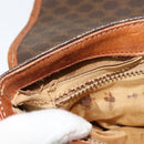 CELINE Macadam Canvas Shoulder Bag PVC Leather Brown Gold Auth gh672-23