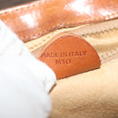 CELINE Macadam Canvas Shoulder Bag PVC Leather Brown Gold Auth gh672-24