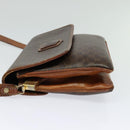 CELINE Macadam Canvas Shoulder Bag PVC Leather Brown Gold Auth gh672-4