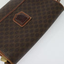 CELINE Macadam Canvas Shoulder Bag PVC Leather Brown Gold Auth gh672-6