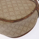 CELINE Macadam Canvas Shoulder Bag PVC Beige Gold Auth gh675-10