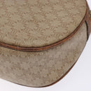 CELINE Macadam Canvas Shoulder Bag PVC Beige Gold Auth gh675-12