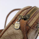 CELINE Macadam Canvas Shoulder Bag PVC Beige Gold Auth gh675-15