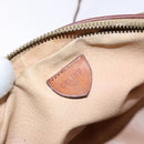 CELINE Macadam Canvas Shoulder Bag PVC Beige Gold Auth gh675-16