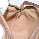 CELINE Macadam Canvas Shoulder Bag PVC Beige Gold Auth gh675-19