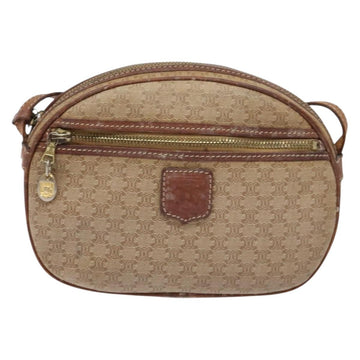 CELINE Macadam Canvas Shoulder Bag PVC Beige Gold Auth gh675 - 0