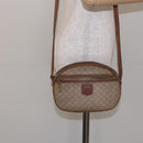 CELINE Macadam Canvas Shoulder Bag PVC Beige Gold Auth gh675-23