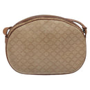 CELINE Macadam Canvas Shoulder Bag PVC Beige Gold Auth gh675-3