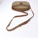 CELINE Macadam Canvas Shoulder Bag PVC Beige Gold Auth gh675-7