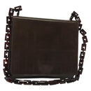 PRADA Shoulder Bag Leather Brown Silver Auth gh677-1