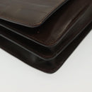 PRADA Shoulder Bag Leather Brown Silver Auth gh677-9