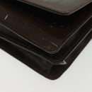 PRADA Shoulder Bag Leather Brown Silver Auth gh677-14