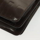 PRADA Shoulder Bag Leather Brown Silver Auth gh677-16