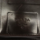 PRADA Shoulder Bag Leather Brown Silver Auth gh677-17