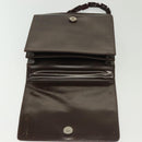 PRADA Shoulder Bag Leather Brown Silver Auth gh677-10