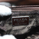 PRADA Shoulder Bag Leather Brown Silver Auth gh677-18