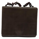 PRADA Shoulder Bag Leather Brown Silver Auth gh677-13