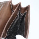 PRADA Shoulder Bag Leather Brown Silver Auth gh677-23