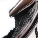 PRADA Shoulder Bag Leather Brown Silver Auth gh677-24