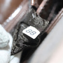 PRADA Shoulder Bag Leather Brown Silver Auth gh677-12