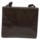 PRADA Shoulder Bag Leather Brown Silver Auth gh677-2