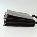 PRADA Shoulder Bag Leather Brown Silver Auth gh677-3