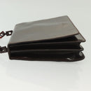 PRADA Shoulder Bag Leather Brown Silver Auth gh677-4