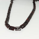 PRADA Shoulder Bag Leather Brown Silver Auth gh677-7