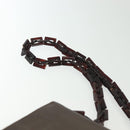 PRADA Shoulder Bag Leather Brown Silver Auth gh677-8