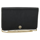 Christian Dior Honeycomb Canvas Chain Shoulder Bag PVC Black Gold Auth gh680-1