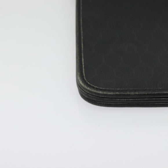 Christian Dior Honeycomb Canvas Chain Shoulder Bag PVC Black Gold Auth gh680