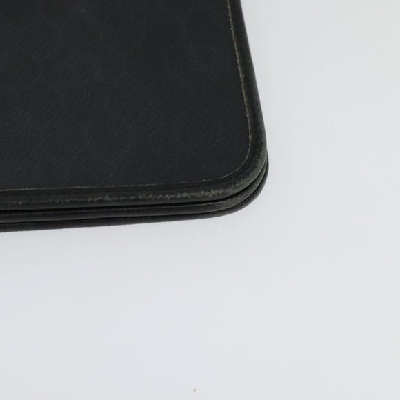 Christian Dior Honeycomb Canvas Chain Shoulder Bag PVC Black Gold Auth gh680