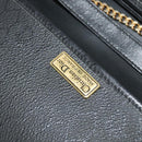 Christian Dior Honeycomb Canvas Chain Shoulder Bag PVC Black Gold Auth gh680-16