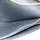 Christian Dior Honeycomb Canvas Chain Shoulder Bag PVC Black Gold Auth gh680-18