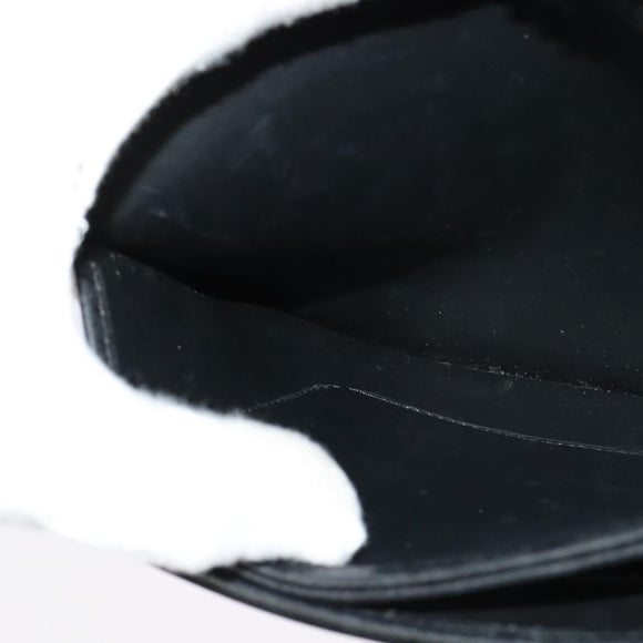 Christian Dior Honeycomb Canvas Chain Shoulder Bag PVC Black Gold Auth gh680