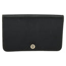 Christian Dior Honeycomb Canvas Chain Shoulder Bag PVC Black Gold Auth gh680-2