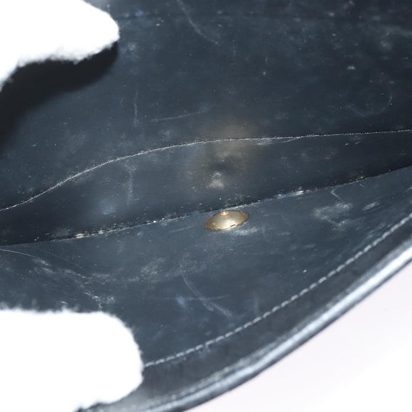 Christian Dior Honeycomb Canvas Chain Shoulder Bag PVC Black Gold Auth gh680