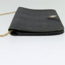 Christian Dior Honeycomb Canvas Chain Shoulder Bag PVC Black Gold Auth gh680-4