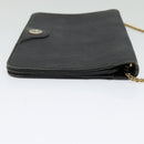 Christian Dior Honeycomb Canvas Chain Shoulder Bag PVC Black Gold Auth gh680-5